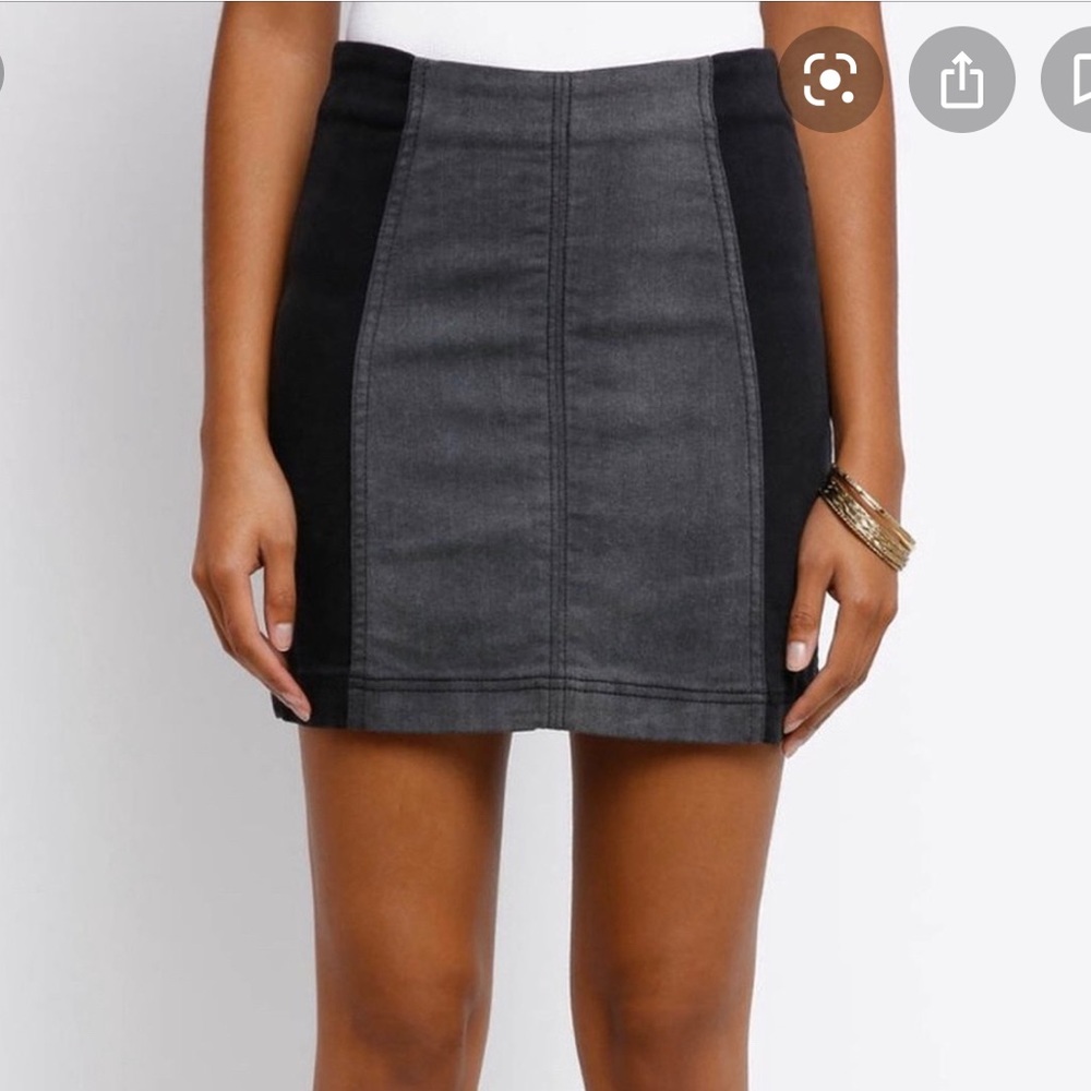 Free People modern femme black & gray skirt sz 2